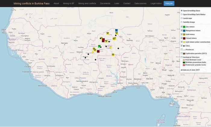 interactive web map Burkina Faso