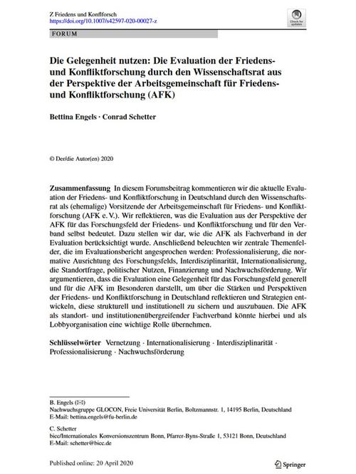 Zeitschrift für Friedens- und Konfliktforschung